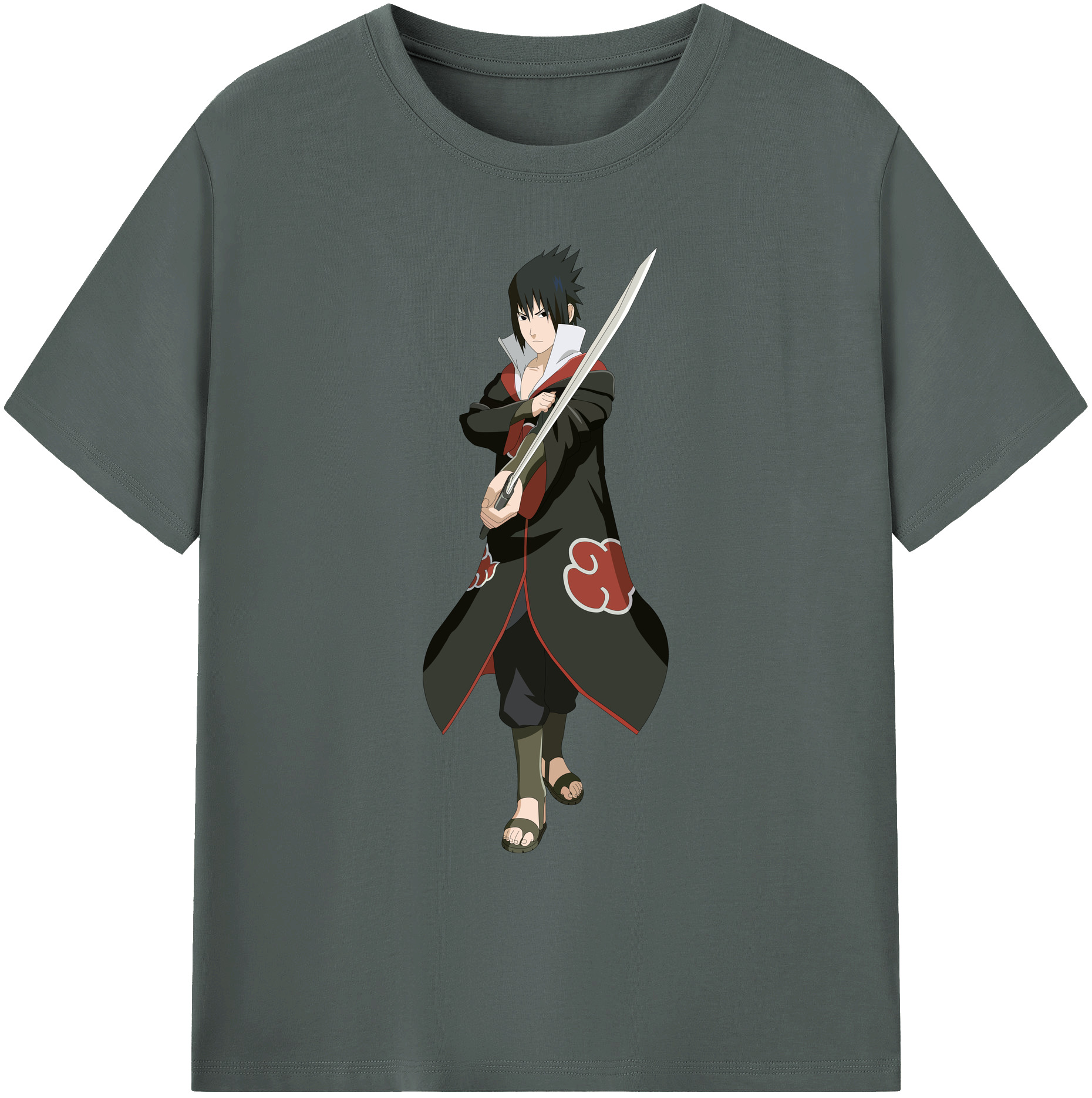 （画像用） NARUTO -ナルト- うちは サスケ Uchiha Sasuke 綿100％ メンズ半袖Tシャツ｜肌触りやわらか＆通気性